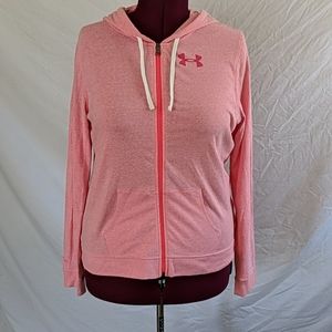 Pink Under armour women XL light weight zip hoodie